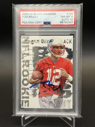 2000 UD Tom Brady  Auto #126 Black Diamond RC PSA 8 AUTO 10