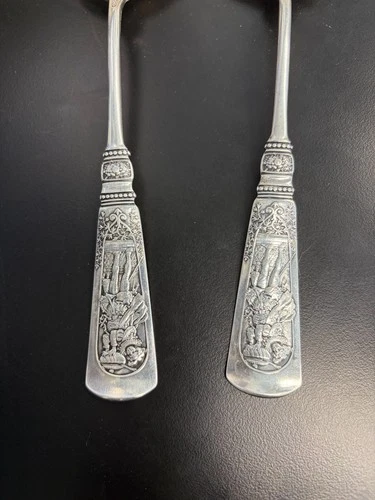 BUY AS IS QTY 2 Gorham Sterling Silver 8 and 1/4" Serving Spoons
