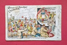Gruss vom M&uuml;nchner Octoberfest 125 Jahre alte AK Oktoberfest Postkarte um 1900
