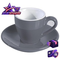 Espresso-Tasse Porzellan Mit Untertasse Grau 80Ml 2,7 Unzen Kaffee Tasse