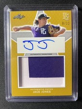 2020 Leaf Perfect Game Jace Jones Autographed Patch #8/12!!!