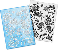 Winter Snowflake Plastic Embossing Folders for Card Making, 3D Textured Floral L