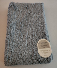 Threshold Performance Plus Gray Non-Skid Bath Rug Polyester/Rubber 20x34