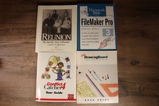 Vintage Macintosh Software Manual Lot Reunion 5 FileMaker Pro 3 Conflict Catcher