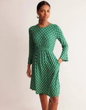 Boden Flute Sleeve Jersey Dress NWOT Green Pome Size US 20/22R