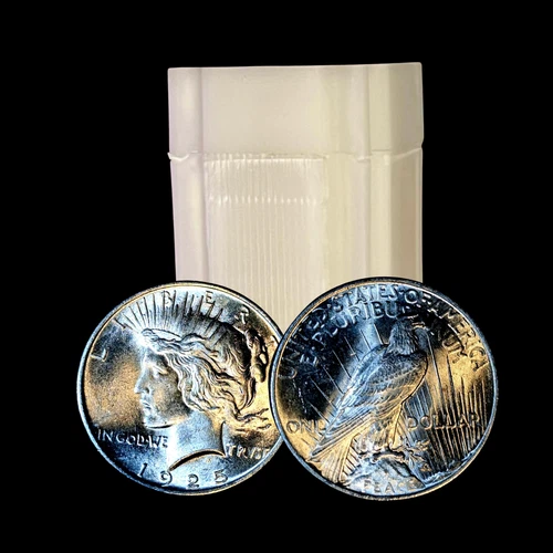 Peace Silver Dollar - Gem BU - Roll of 20 Coins - Brilliantly Uncirculated