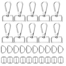 30pcs Lobster Claw Clasps for Keychains, Lobster Clasp 1/2 Inch Metal D 1.3mm