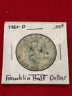 1961  D Franklin Half Dollar 90% Silver 50c Coin $40.26 Melt Value 1/26/26