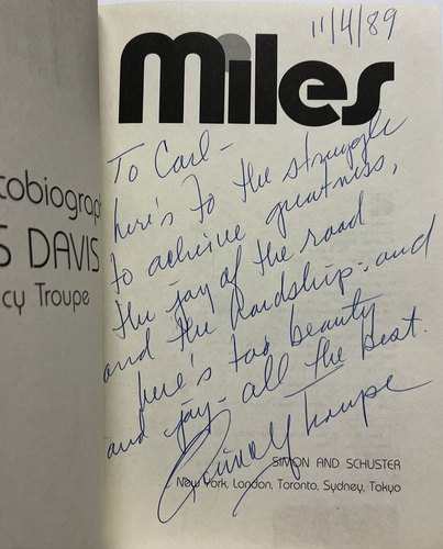 Miles : The Autobiography Quincy Troupe Miles Davis (1989, Hardcover) First sgnd - Picture 4 of 5