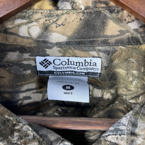 Columbia Shirt Size Medium Camouflage Long Sleeve Hunting Mossy Oak Camo *Flaw - Picture 9 of 16