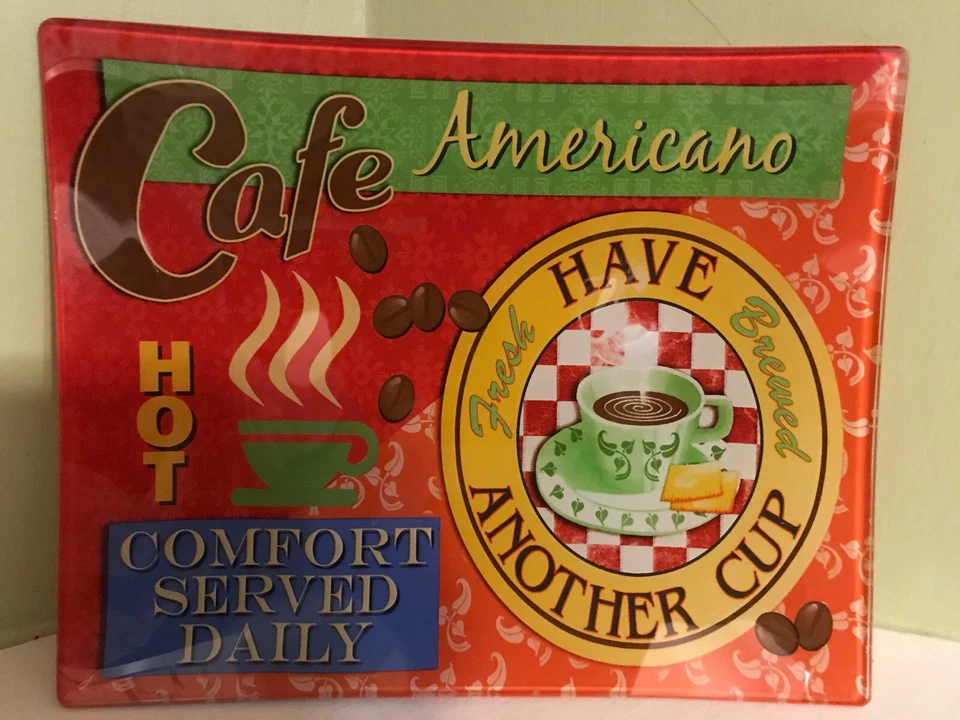 Cafe Americano Glass Multicolor Neo-Classical Collection 12" X 10" Glass Platter - Image 2 of 4