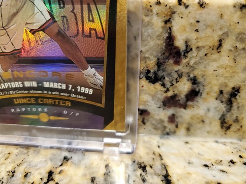 RARE 1998-99 VINCE CARTER ENCORE RC GOLD F/X GAME DATED REFRACTOR ROOKIE /125 - Picture 5 of 17