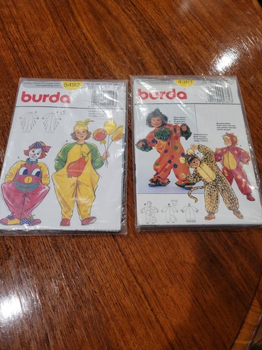 4361 5492 Burda Set Of 2 Sewing Pattern Cosplay Costume Clown 12M -10 Uncut NIP - Picture 1 of 4