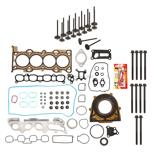 Juego completo de juntas válvulas de escape de admisión aptas para 06-09 Mazda 3 5 6 MX-5 2,0 L y 2,3 L Foto 2 de 4