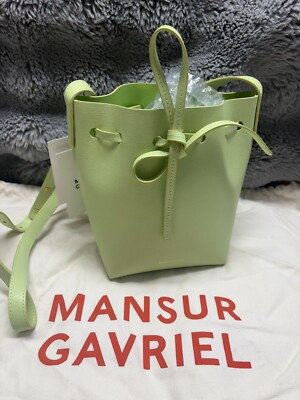 Mansur Gavriel Mini Bucket Bag in Light MINT MSRP$595 Lovely Color made in ITALY
