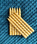 10 x Handmade 100% Pure Beeswax Spiral Twisted Taper Dinner Table Bistro Candles