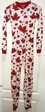 little BLUE HOUSE 1 PC SLEEPER PAJAMA boys girls size 14 CANADA TRAP DOOR LEAVES