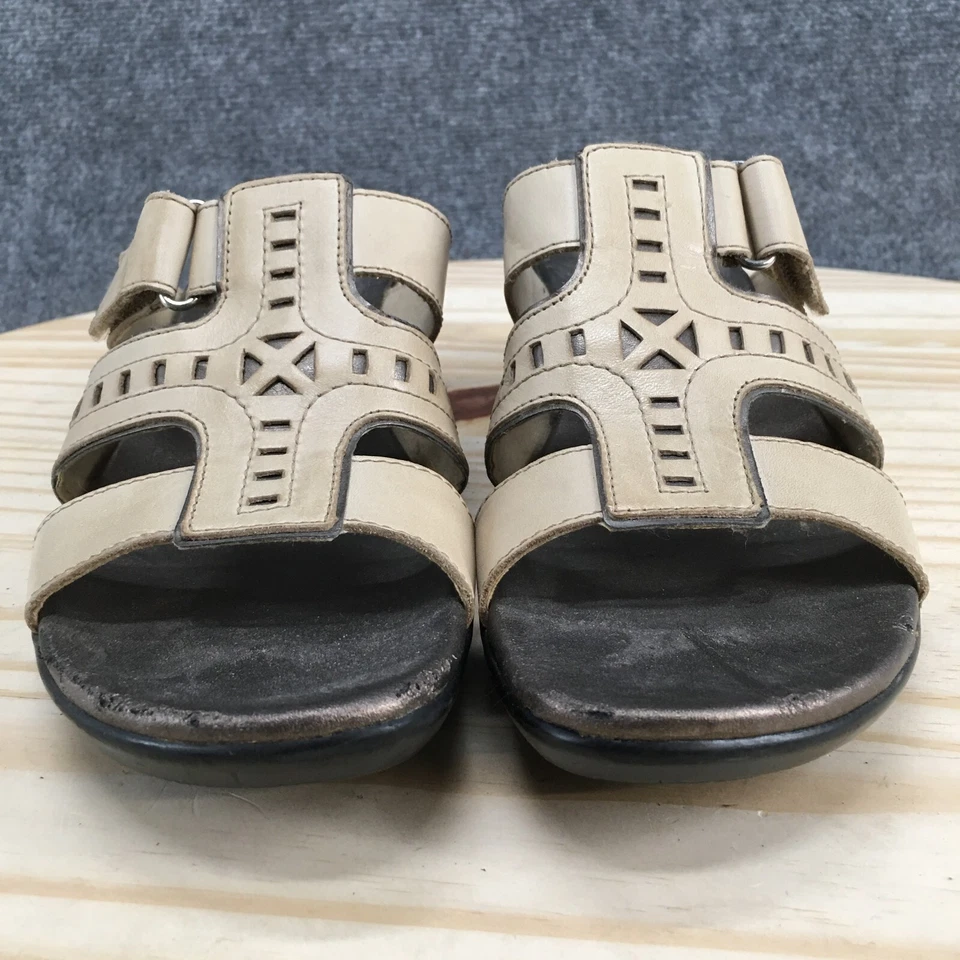 Sandalias Clarks Flexibles para Mujer 9 M Deslizables Cuero Crema Informales Punta Abierta Foto 4 de 4