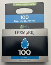 Lexmark 100 Cyan Ink Cartridge 14N0900 GENUINE NEW Sealed Box