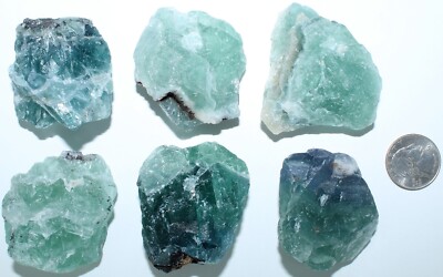 AAA Rough Morrocan Multi-Color Fluorite / 6 Pieces / 20.00 oz (566.99 gr) 3102