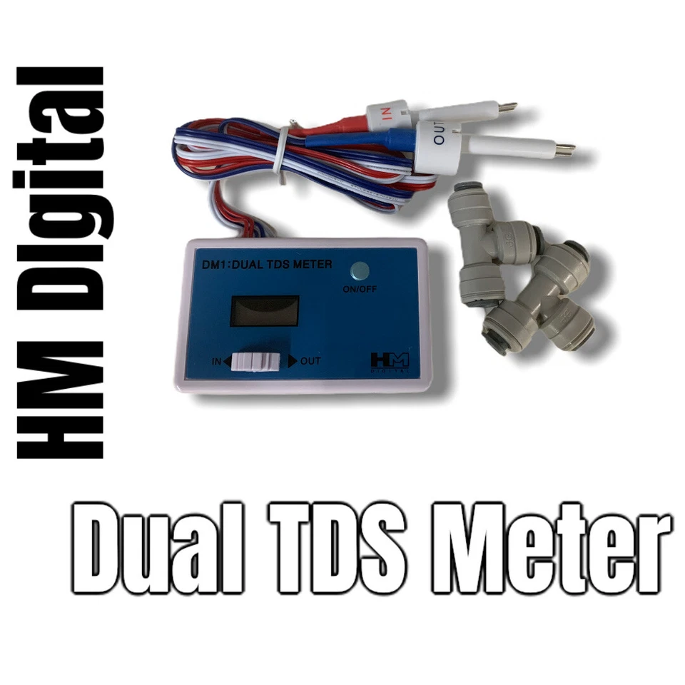 HM Digital DM-1: In-Line Dual TDS Monitor - In/Out Electrode Probes Coastal koi