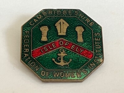Vintage Cambridgeshire Federation of Women's Institutes Isle Of Ely Emaille Abzeichen