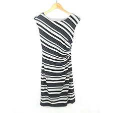 Ann Taylor Loft Dress Womens XS Black White Gray Stretch Knit Sheath New