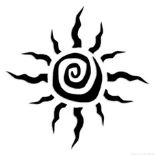 Tribal Sun - Decal Sticker - Multiple Colors & Sizes - ebn6637