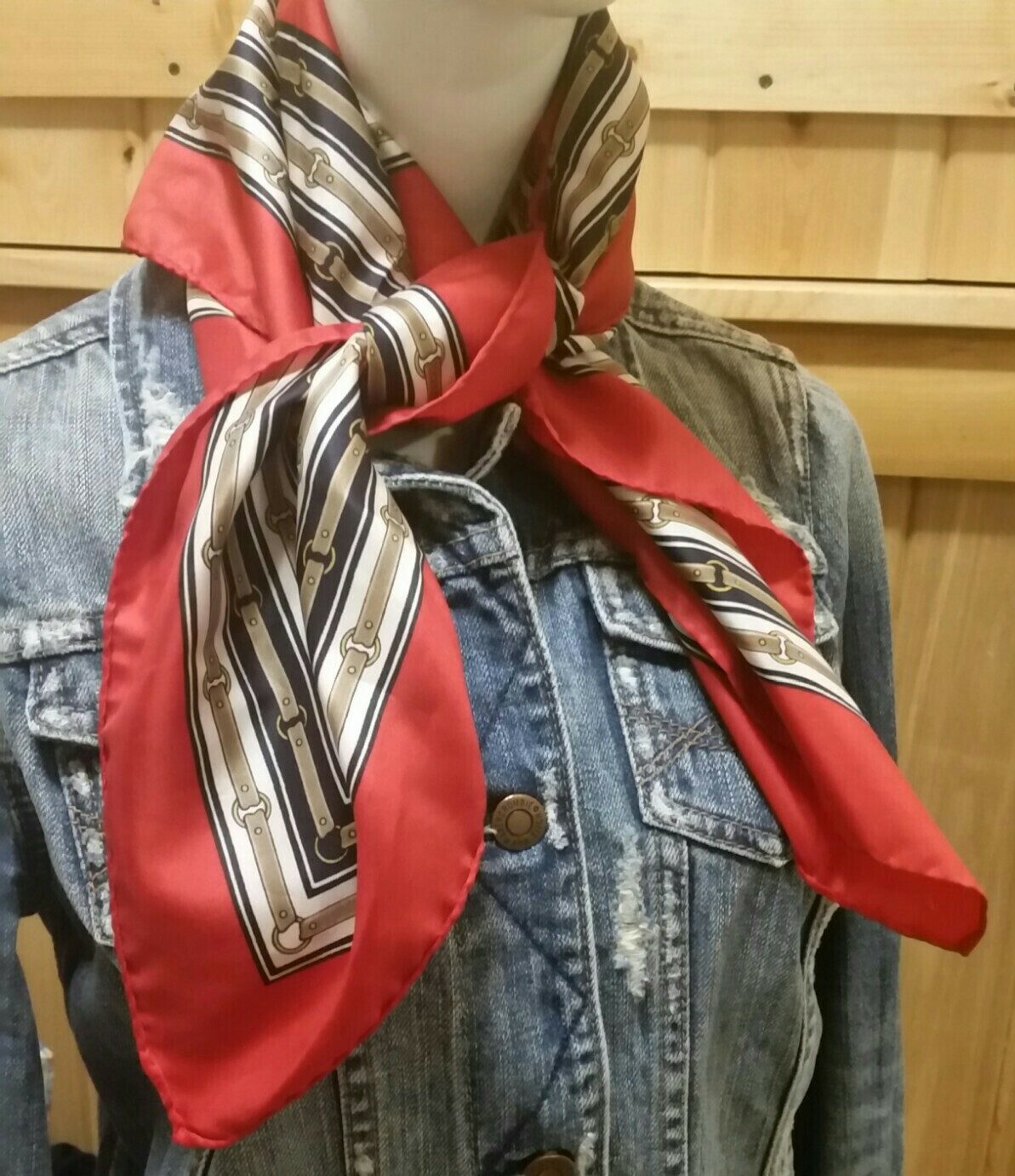 Bufanda Daniel La Foret Paris 26" cuadrada negra/roja/bronceada/crema PUNTO eBay