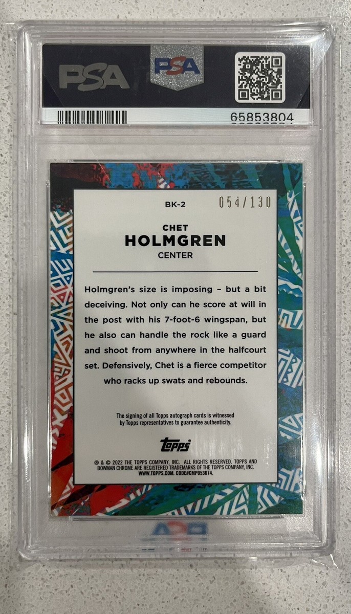 🔥CHET Holmgren RC Refracfor PRIZM AUTO Bowman U BIG Kahuna PSA9