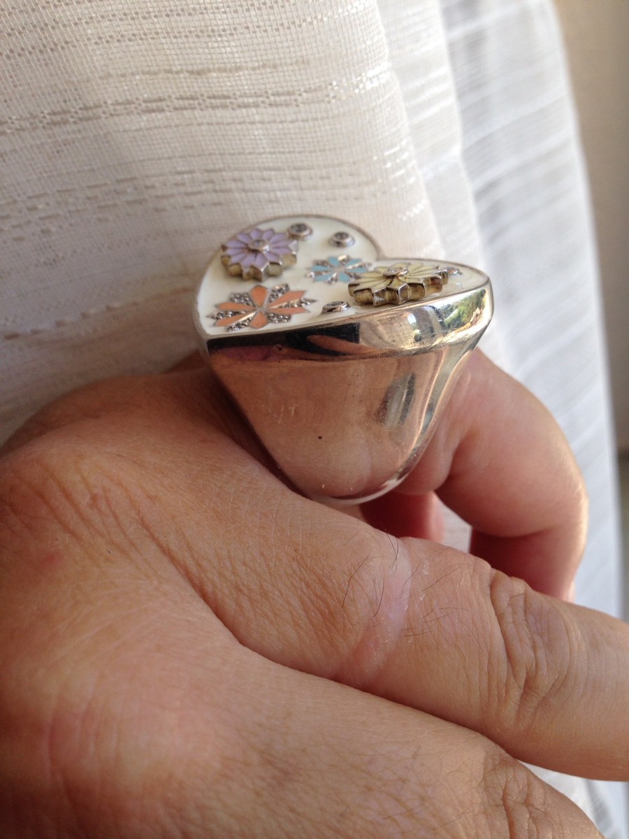 Bague Cœur En Argent 925 Et émail Una Storia AUTOMNE - Taille 52, Neuve Sans Boîte