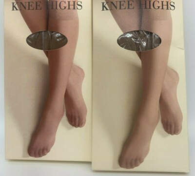 6p Kathie Lee Silky Sheer Leg Knee Highs-Shadow Toe-Black, Nude, Navy-ONE SIZE