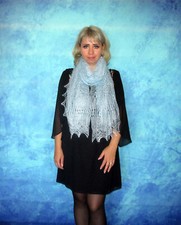 Handmade Knitted Goat Hair Fuzzy Orenburger Shawl Scarf Wrap Stole