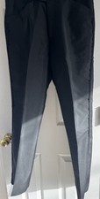 Vtg Oleg Cassini Kid Mohair Dress Pants Black With Brocade 32" Waist 39" Length