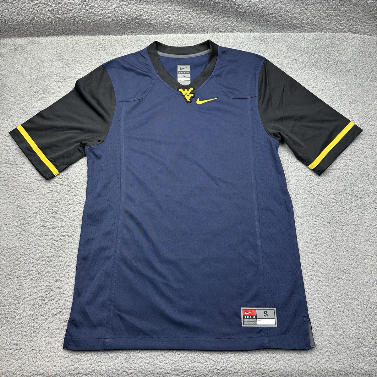 Nike Team Men’s Small WVU West Virginia Blank Home Football Jersey  MSTR08389-WVH