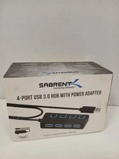 Sabrent 4-Port USB 3.0 Hub With Power Adapter