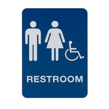 Unisex  Gender Neutral ADA Restroom Bathroom Modern Chic Signs w/Braille - B...