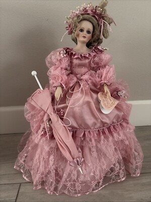 Franklin Mint LUCY MAE by Maryse Nicole 19 Porcelain Doll Pretty In Pink