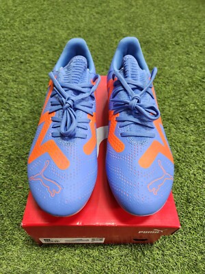 Puma Future Play Fg Men's Soccer Shoes Blue Glimmer-Puma White