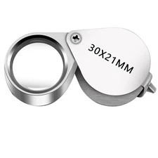 Jewelers Loupe Magnifier Pocket Foldable 30x 21mm Jewelry Eye Magnifying Glas...
