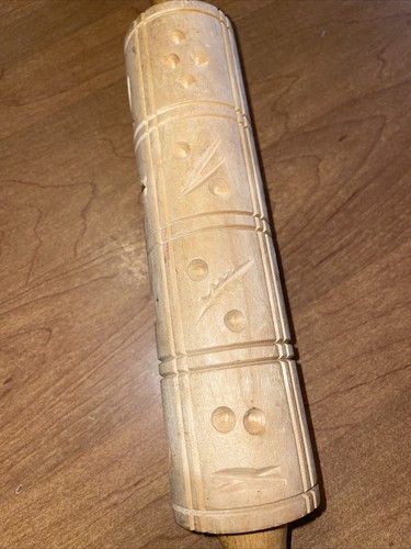 Wooden Embossing Rolling Pin Roller Shortbread Cookies Butter Kitchen Utensil - Picture 2 of 7