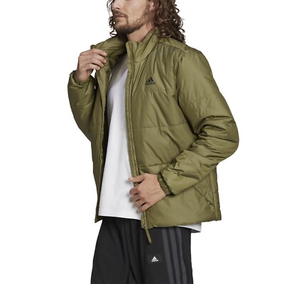 Adidas BSC 3-Streifen Thermo Winterjacke Grün Herren Größe UK Small NEU