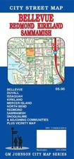 City Street Map of Bellevue, Redmond, Kirkland, Sammamish, Washington, by GMJ