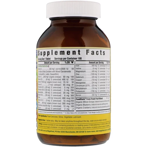 MegaFood, One Daily Multivitamin, 180 Tablets - Picture 2 of 2