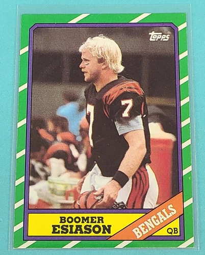1986 Topps RC #255 Boomer Esiason Cincinnati Bengals FOOTBALL Card A5