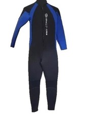 Deep See Men s Size S Wetsuit Blue Black 3MM Full Length 1/2 Zip Enforced Knee
