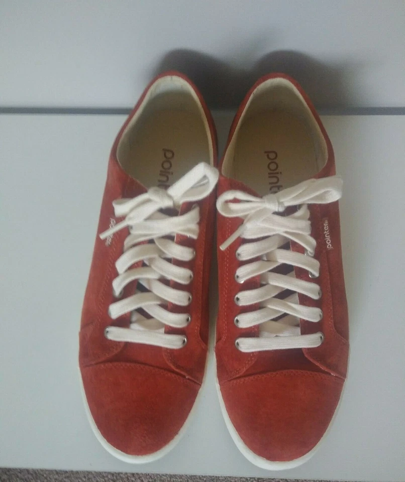 $81 Pointer Hombres Buscador Gamuza (Naranja Quemado/Blanco) Tenis Moda Premium Foto 2 de 4