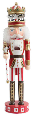 SANTA'S WORKSHOP 16.5'' RED MERRY GO ROUND NUTCRACKER CAROUSEL DECORATION 70699