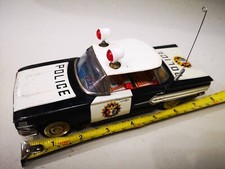 Vintage Chevrolet Police Japan car Tin Toy by ICHIKO