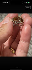 Gold Colour Metal Cluster Ring Size O with Round Red Centre Stone